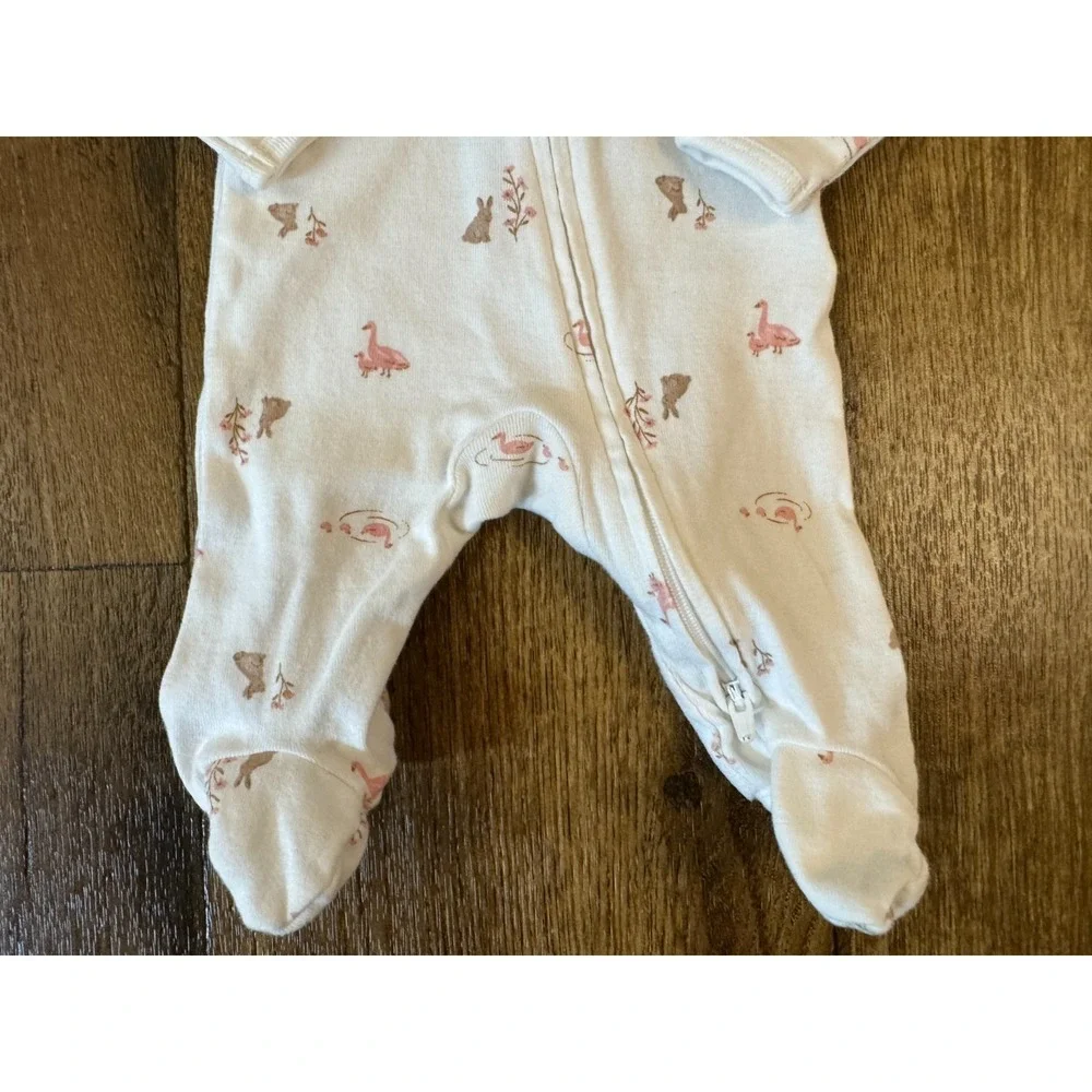 Child of Mine Baby Sleeper Girl Preemie Outfit Clothes Zip Goose‎ Bunny Flowers